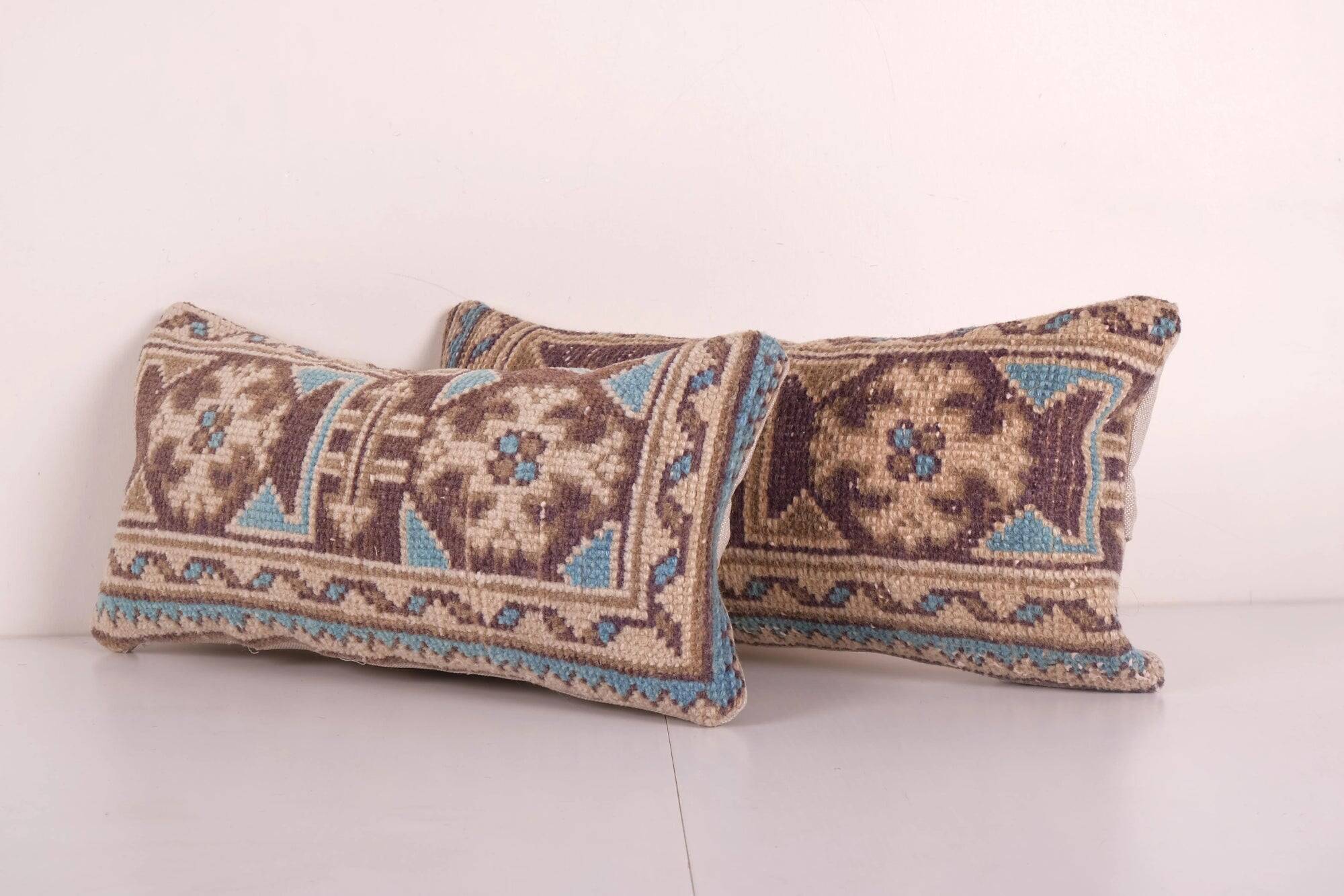 Set of 2 vintage Turkish cushion covers 25x51 cm