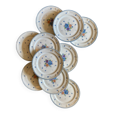 Set of 10 vintage flat plates