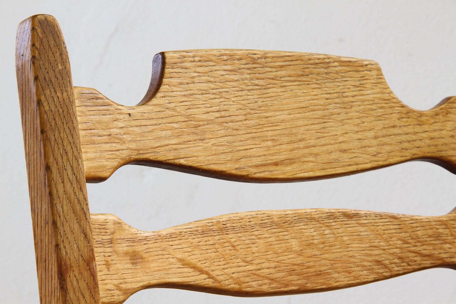 Danish modern brutalist oak dining chairs by Henning Kjærnulf, 1960s, set of 6