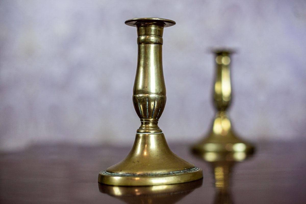 Brass Candleholders, 1939, Set of 2