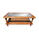 Coffee table in cherry wood, glass and caning.