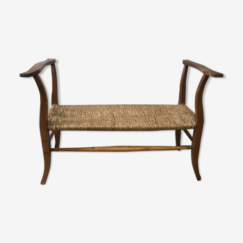 Banc ancien paillé