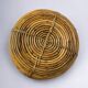 Circular rattan and brass basket, Italy, circa 1970s