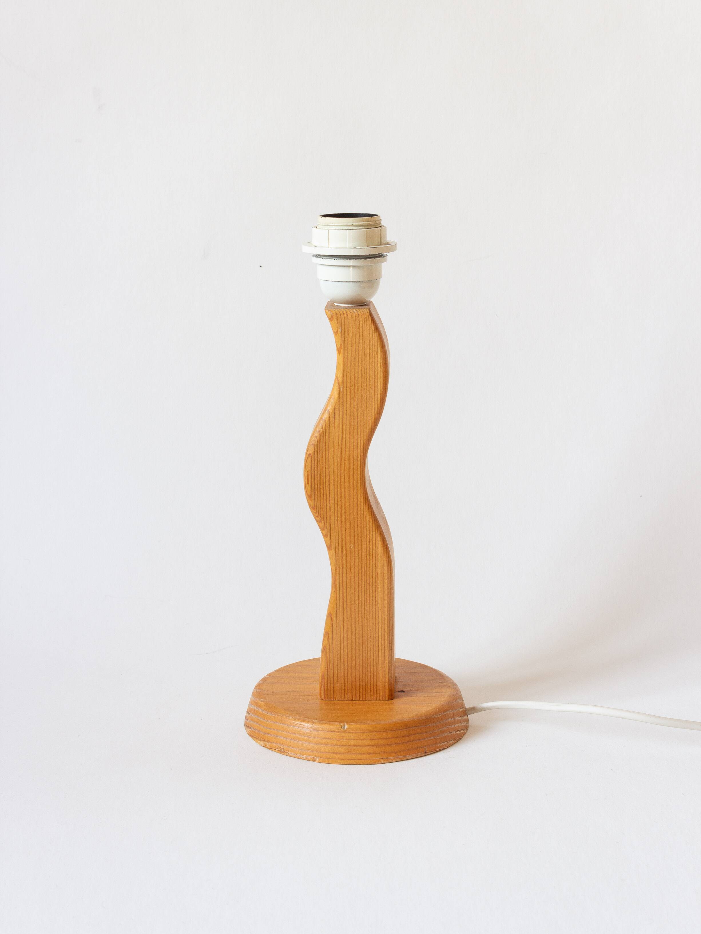 Organically shaped pine lamp base, 1980s