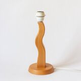Pied de lampe de forme organique en pin, Années 80