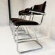 Set metal dining chairs in Gispen style (4), 1970s