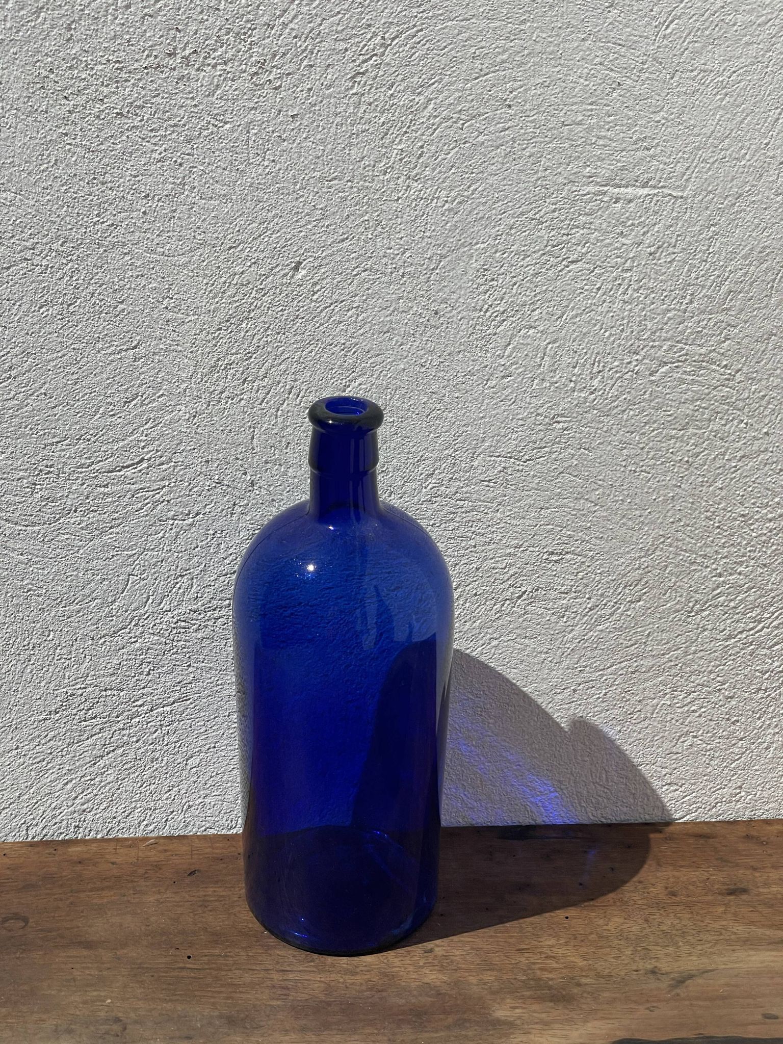 3x bouteilles en vert &bleu comme base pour lampes