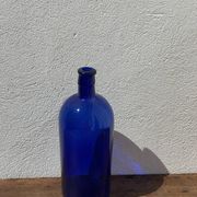 3x bouteilles en vert &bleu comme base pour lampes