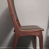 Paire de chaises de salle à manger KS Mobler en teck massif et cuir, années 1960