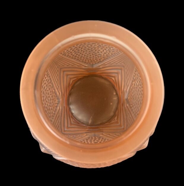 Art deco vase in powder pink glass