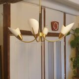 Four-light opaline chandelier