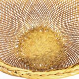 Openwork braided rattan basket