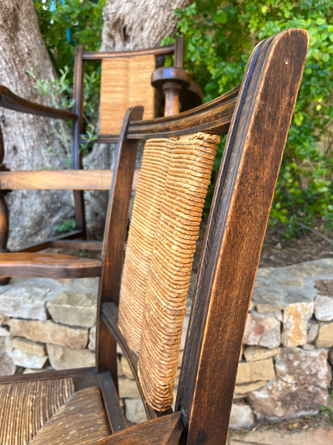 Pair of neo-Basque armchairs from the 1950s