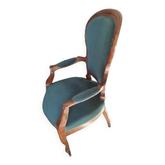 Louis Philippe peacock blue armchair