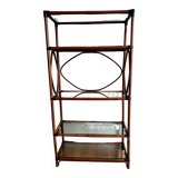 Large rattan and smoked glass shelf 1960