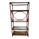 Large rattan and smoked glass shelf 1960
