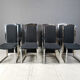 Vintage brass and chrome dining chairs set of 8 - 1970s