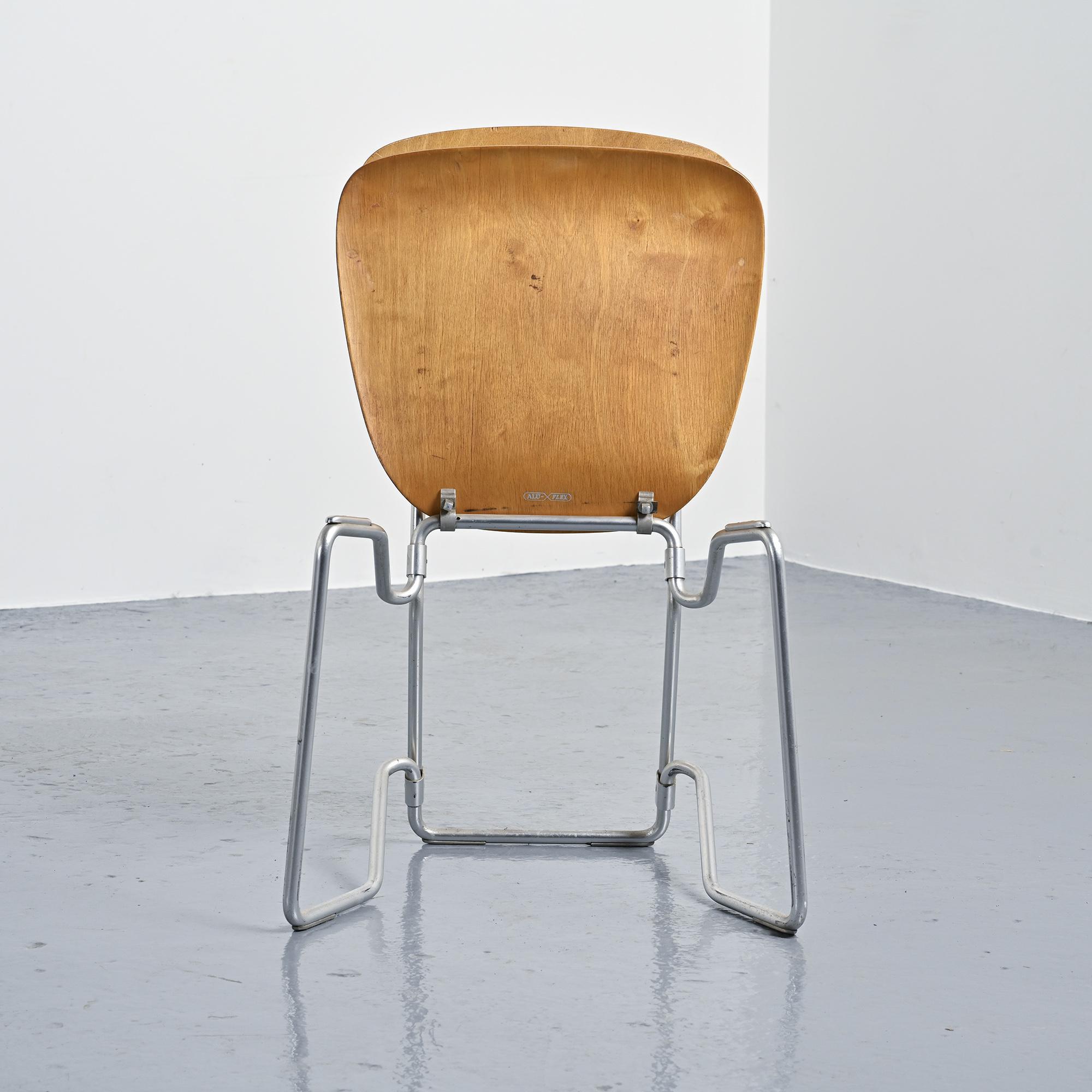 Suite de 6 chaises Alu-Flex par Armin Wirth, vers 1965