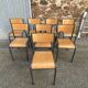 Lot de 8 chaises industrielles école  vintage collectivités mullca delagrav