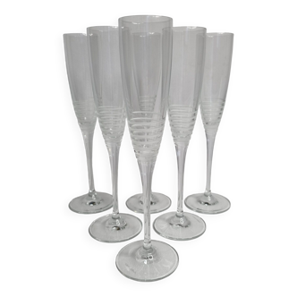 Villeroy and Boch crystal champagne flutes, 26 cm