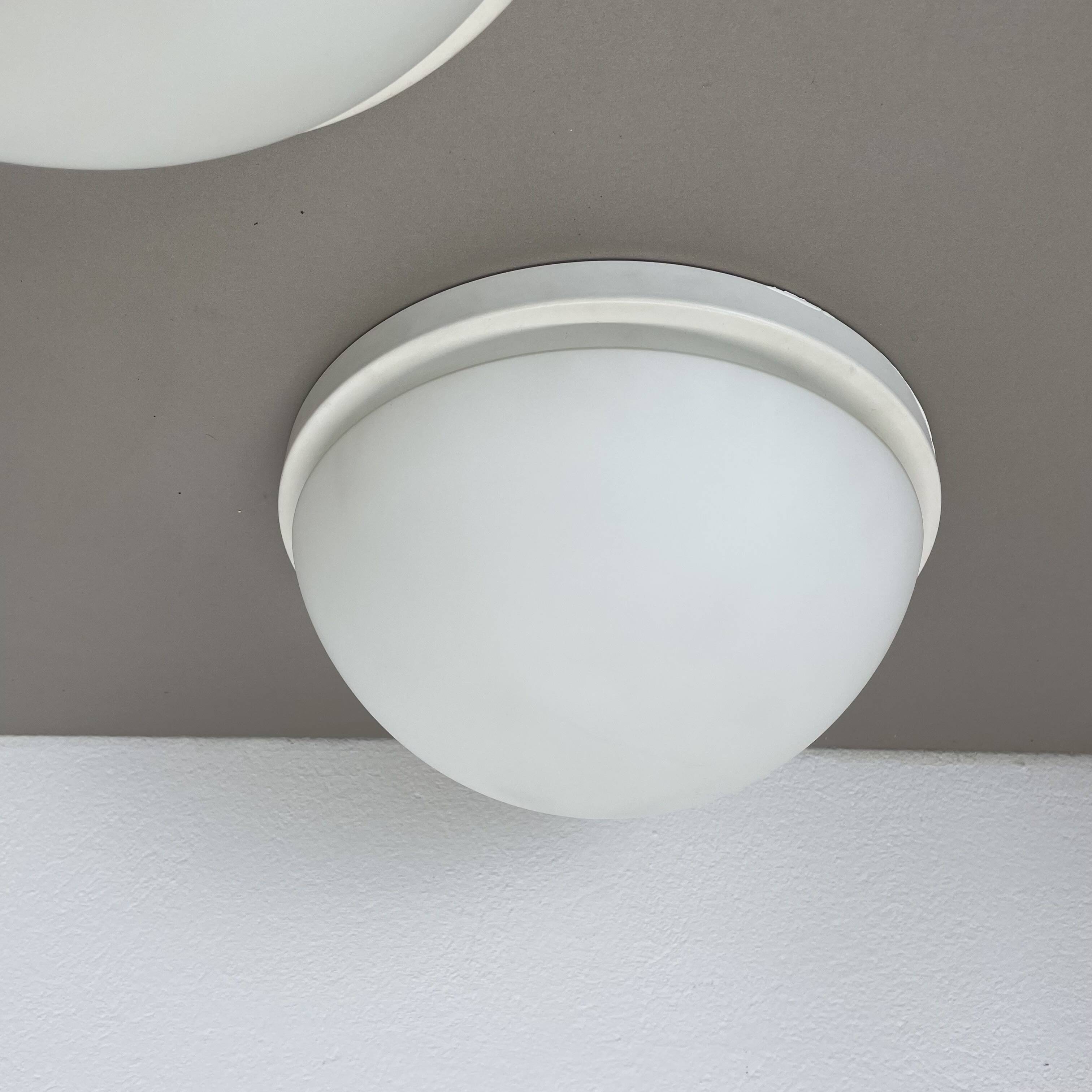 Set of 2 metal and glass Wall ceiling Lights by Glashütte Limburg, Germany,