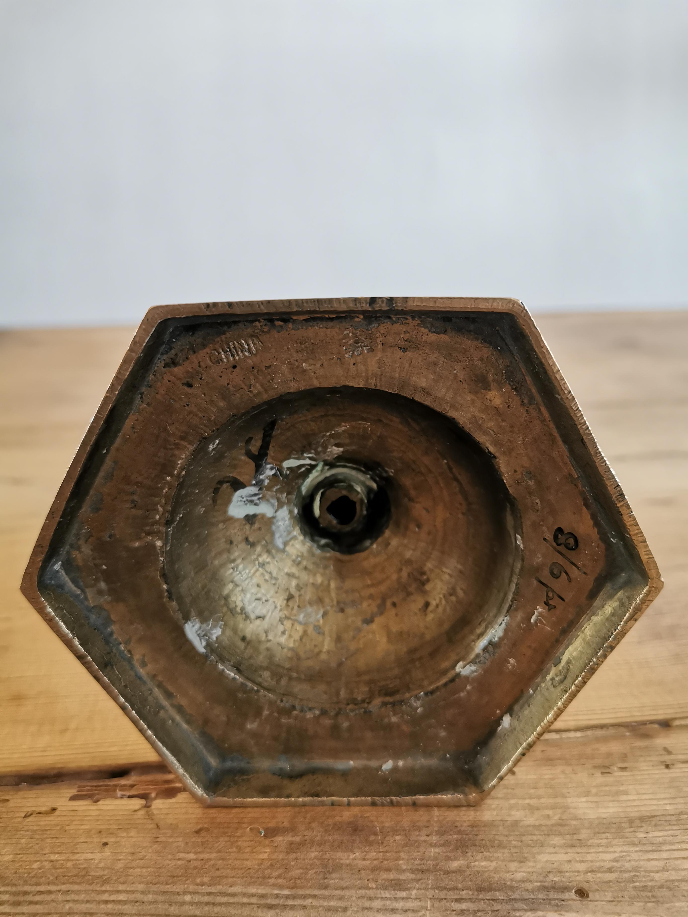 Bronze brass candle holder