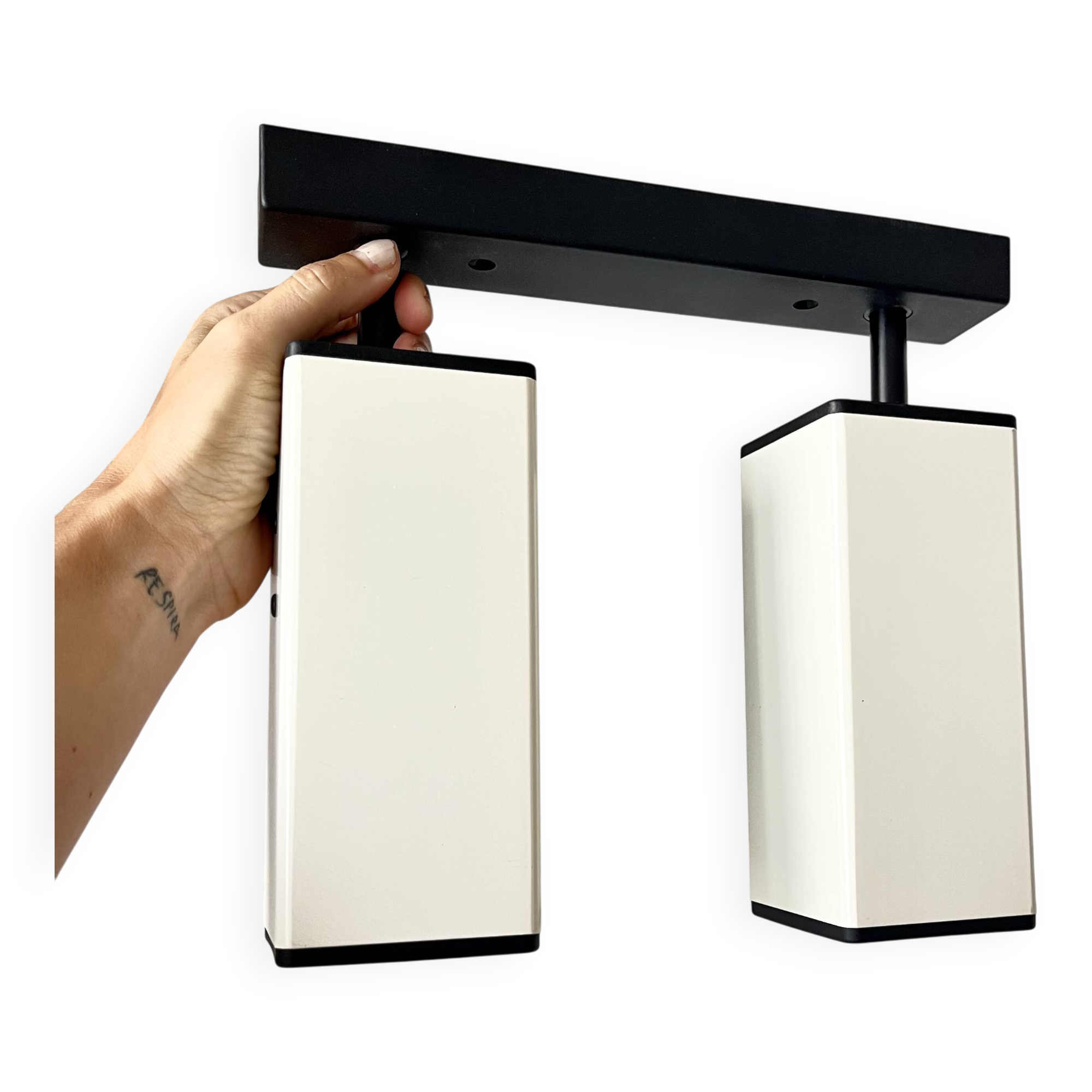 Vintage 1980s Wall or Ceiling Lamp with Two Adjustable Parallelepiped Light