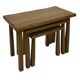 Vintage Set of 3 brutalist oak side or nesting tables 1970s