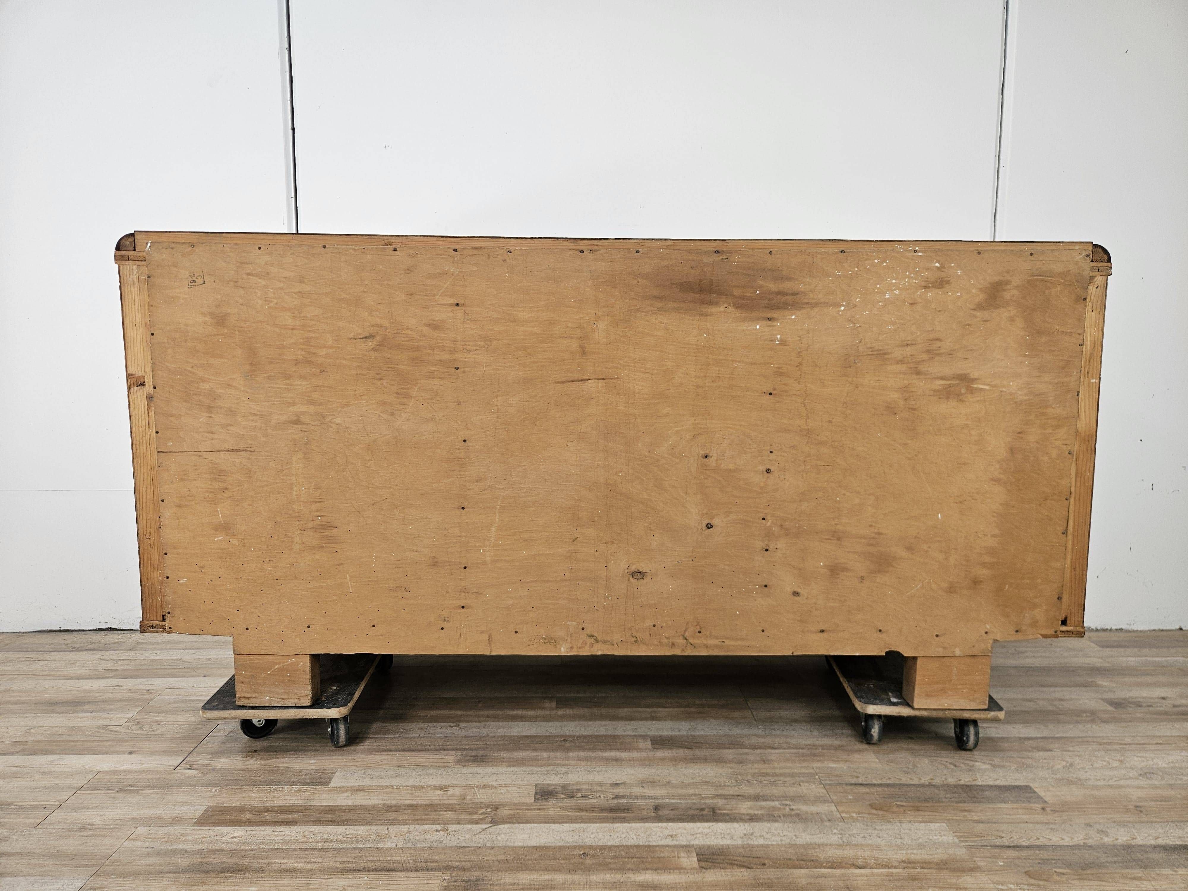 1940s Art Deco walnut sideboard with three doors
