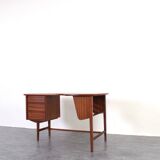 Mid-Century Kidney Shaped Danish Teak Desk, 1960s.