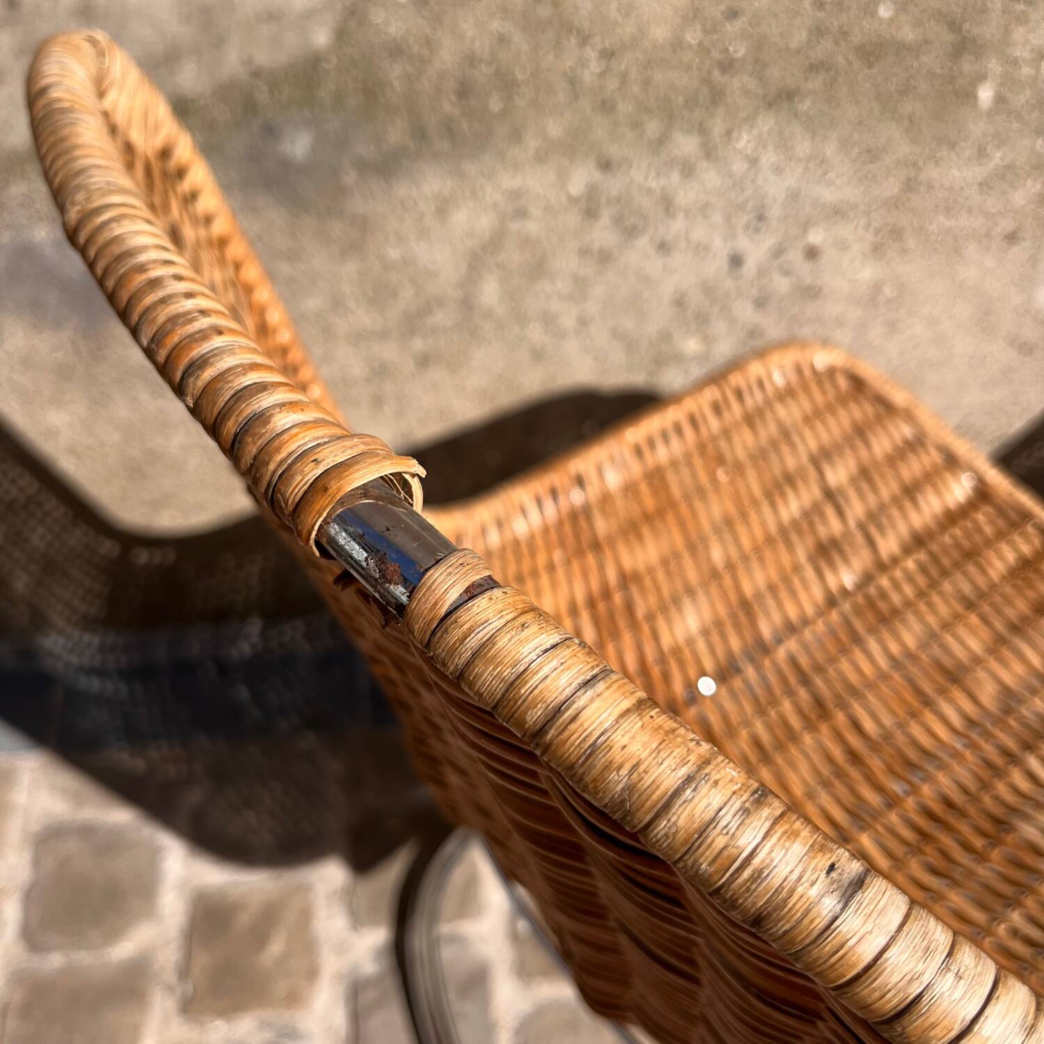 Italian rattan chair from the 1970s