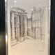 Framed drawing Palace of Justice Sarreguemines Peter Musslé numbered