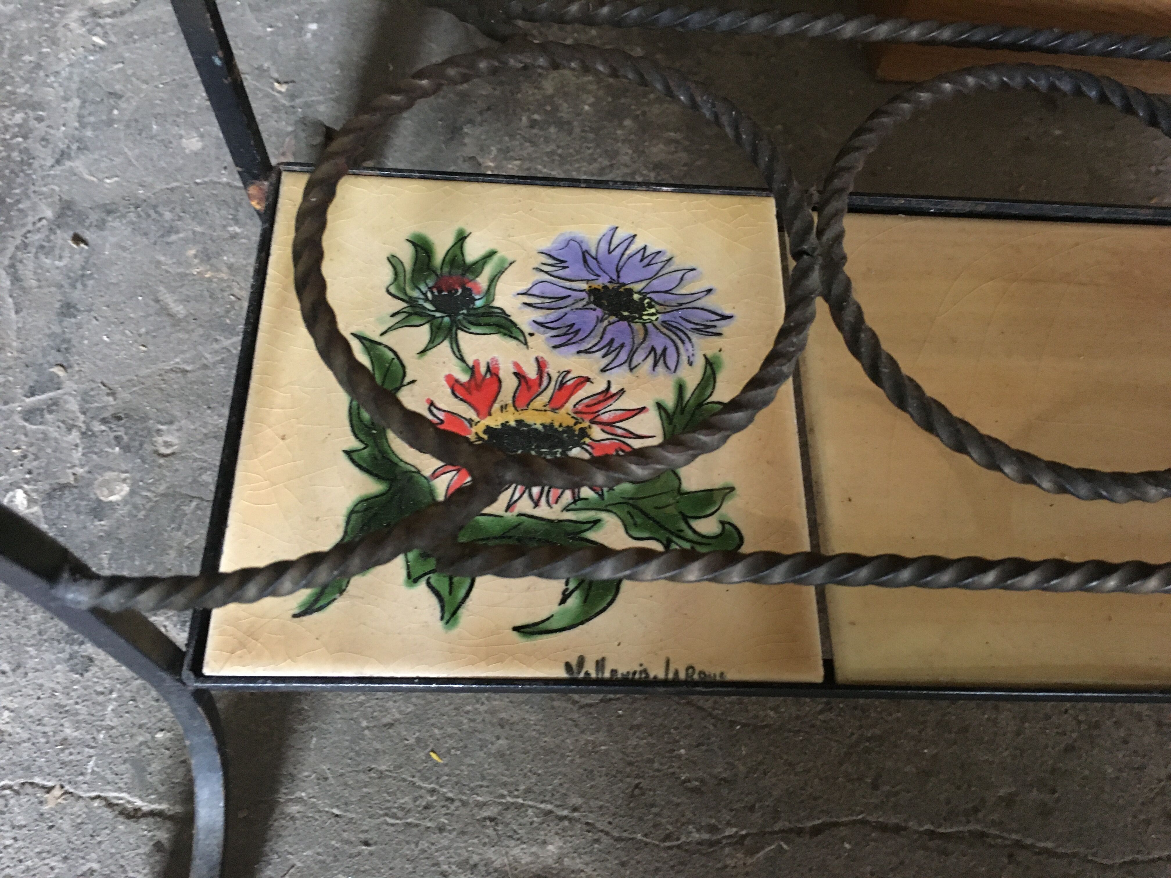 Dessert bar Vallauris ceramic and wrought iron