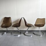 Set of 4 vintage Eurosteel chairs from the 1970s