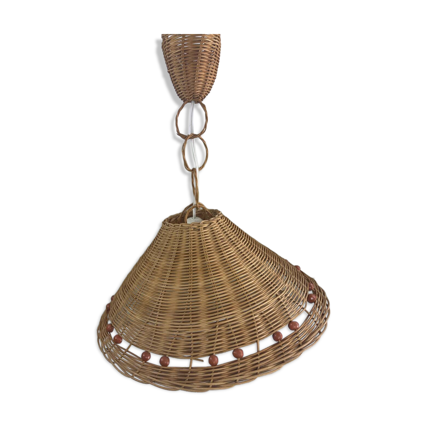 Vintage wicker pendant light