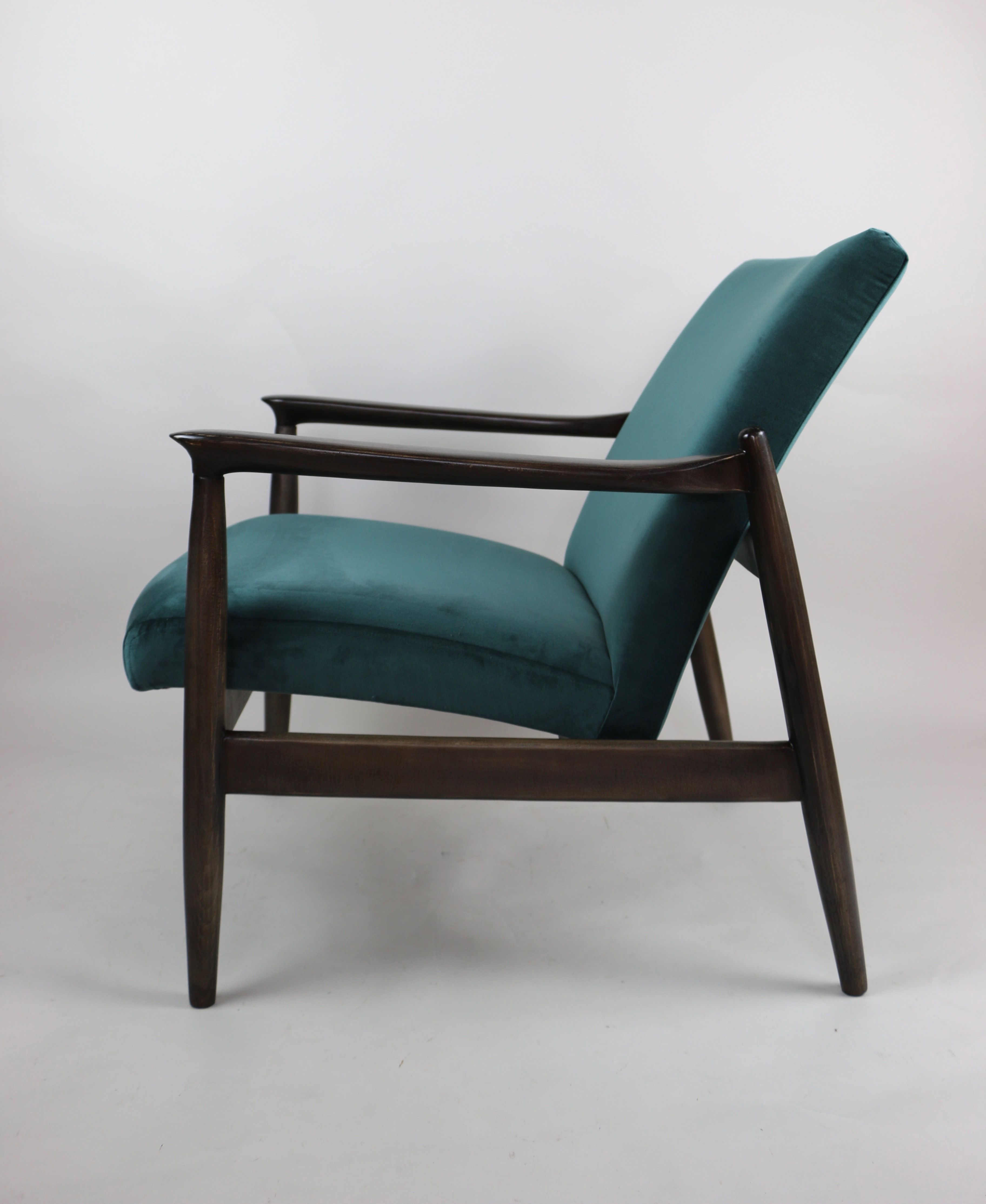 Fauteuil en velours vintage par Edmund Homa années 1970