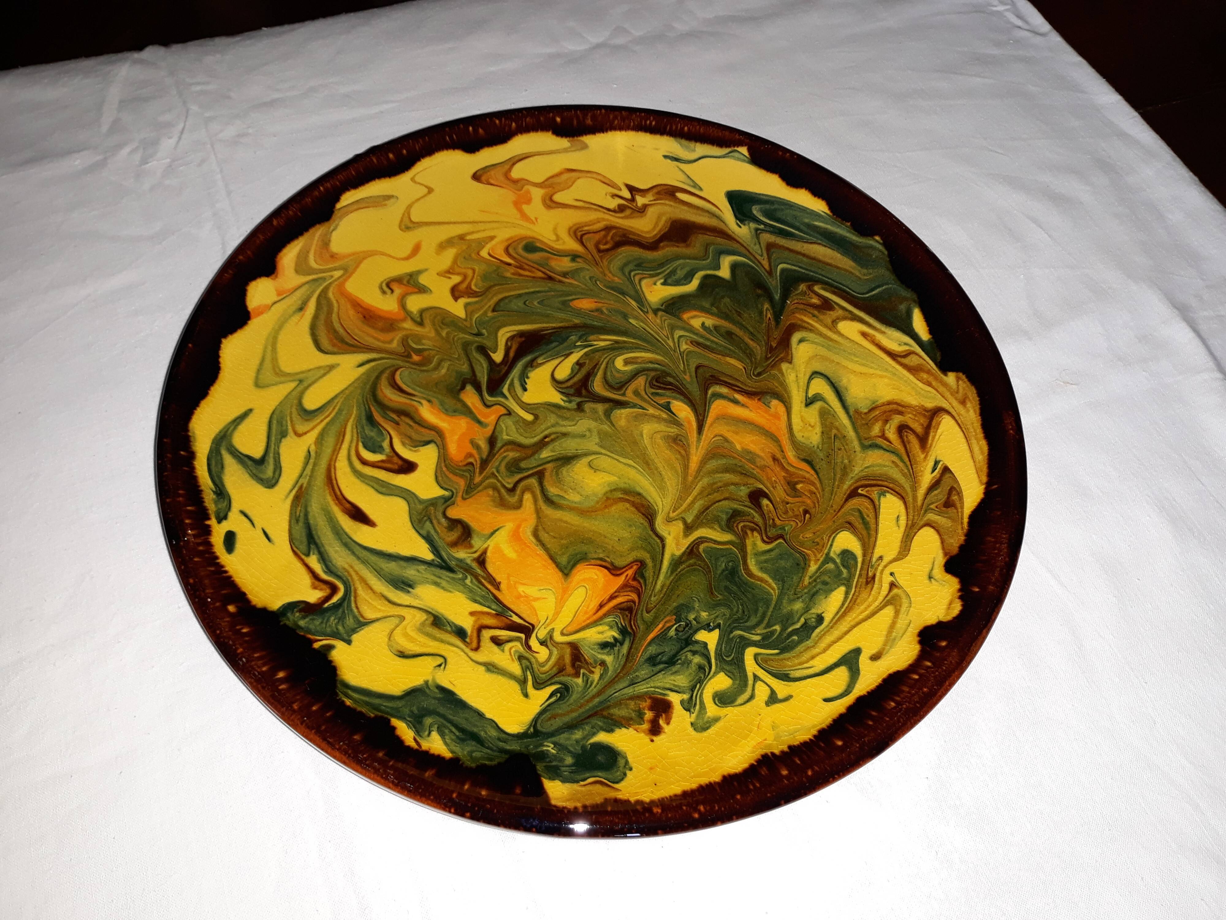 Marbled artisanal ceramic dish from Spain