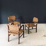 Modernist Bauhaus Rope Armchairs by Erich Dieckmann, Germany, 1930s, Set of 3