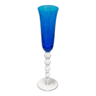 Saint Louis - Bubble. Blue champagne flute. Perfect condition