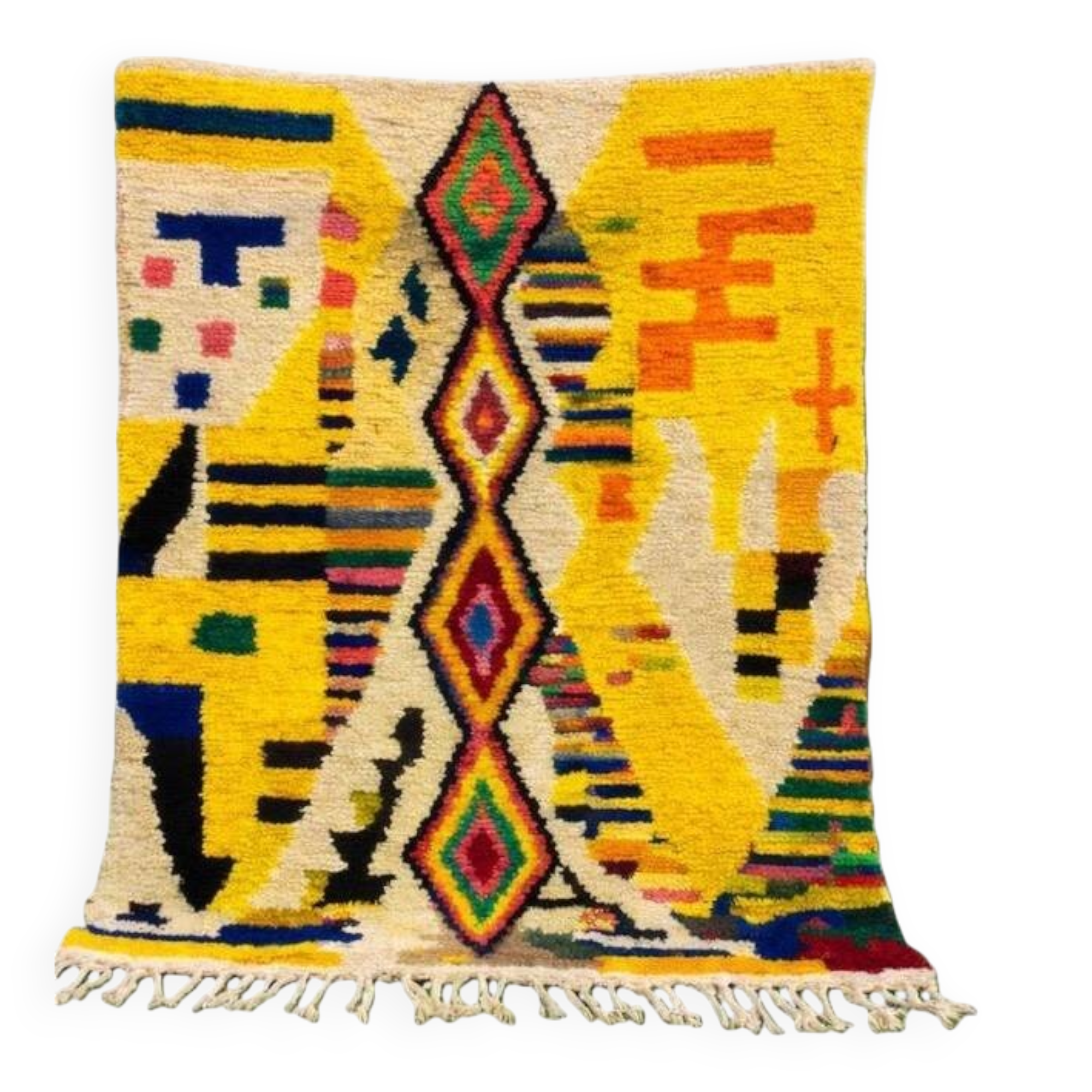 Moroccan Boujaad Rug – Handwoven Colourful Geometric Wool Carpet 150/250cm