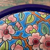 Set of two coasters or bottle rests in longwy enamels