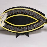 Zoomorphic fish dish in faience of quimper hb