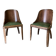 Pair of green leather gondola chairs Art Deco by De Coen