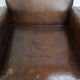 2 fauteuils en cuir de mouton