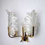 “Leaves” wall lamp by Carl Fagerlund, Murano glass, Germany, 1970