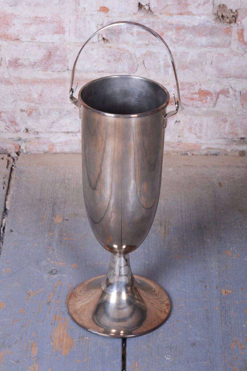 Art Deco Standing Champagne Cooler in Silver-Plated Metal, France, 1920s