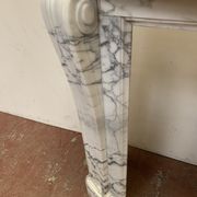 Louis XVI style fireplace in white marble veined carrara XIXth century