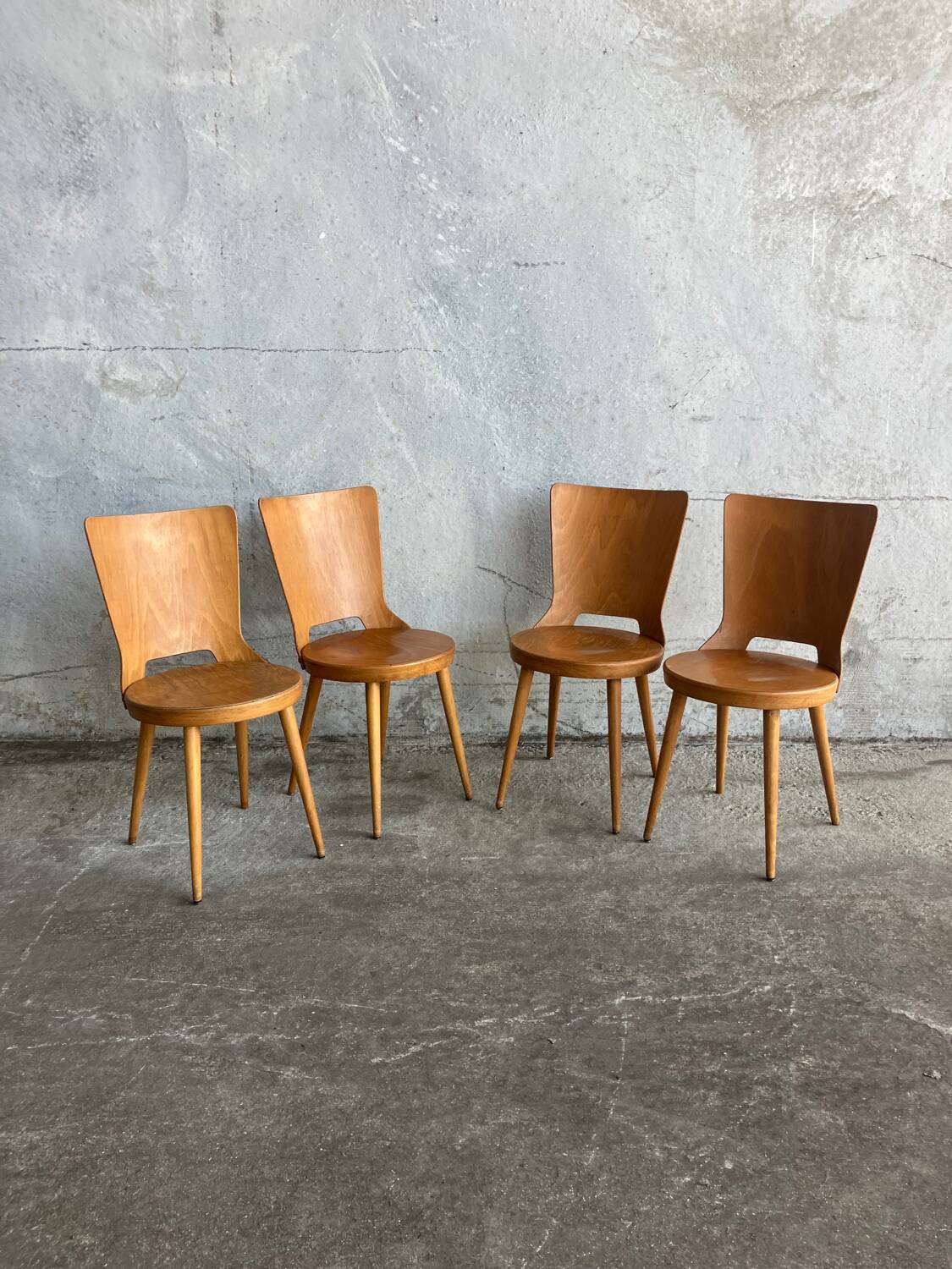 Set of 4 Baumann bistro chairs, 1960s