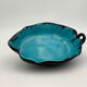 Vintage blue and black enameled ceramic trinket dish - 1960s-1970s