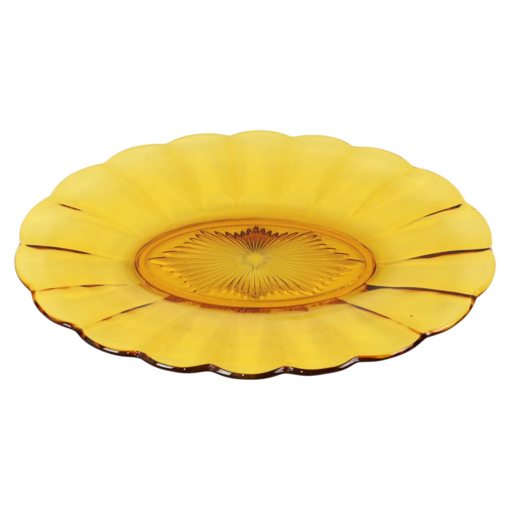 Val Saint Lambert Fruit bowl Amber Luxval Art Deco 1935